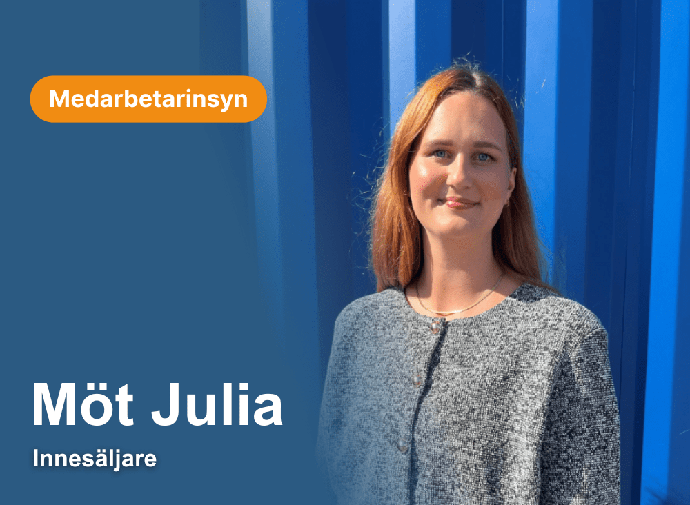 Julia innesäljare på lcs står framför en container