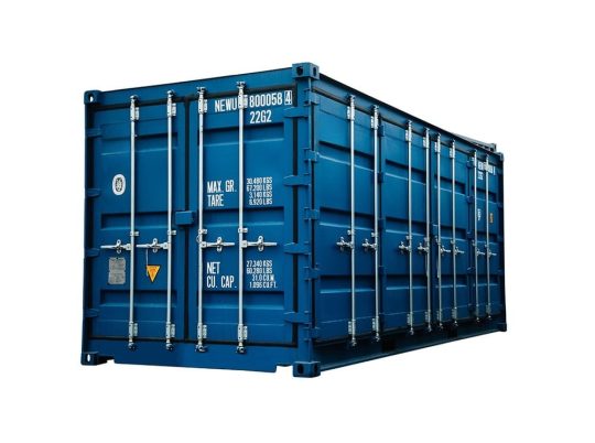 20ft byggcontainer Premium med PUR-isolering och open-side öppning.