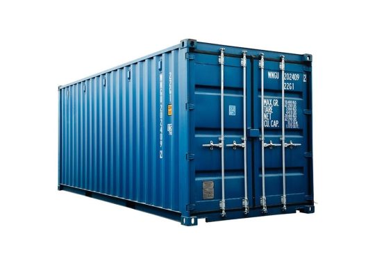 Däckcontainer 20 fot blå